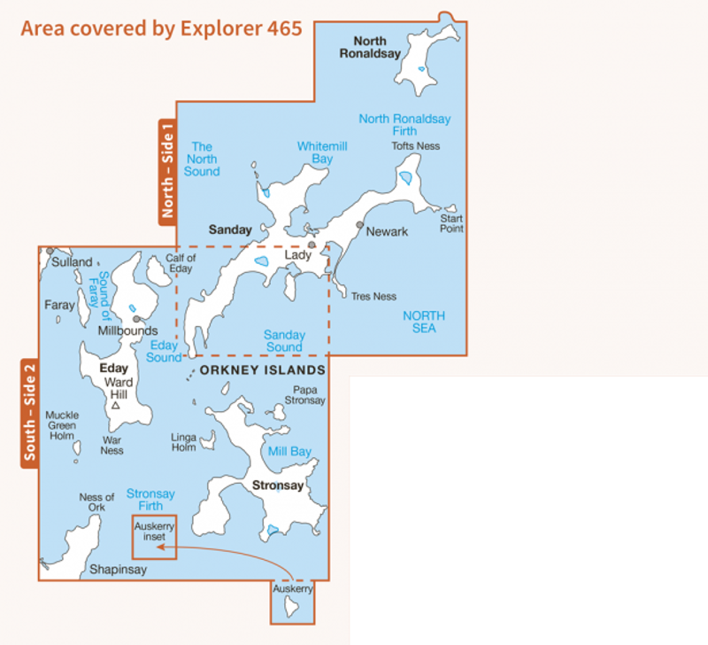 OS Explorer Map 465 - Orkney - Sanday Eday North Ronaldsay and Stronsay-2